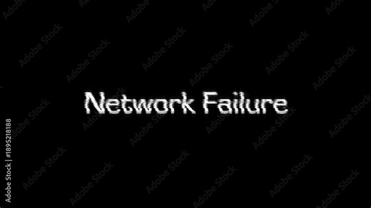 network failure text glitch warning animation pixel effect. computer program hacking network errors message. 4k video black glitched background. network error