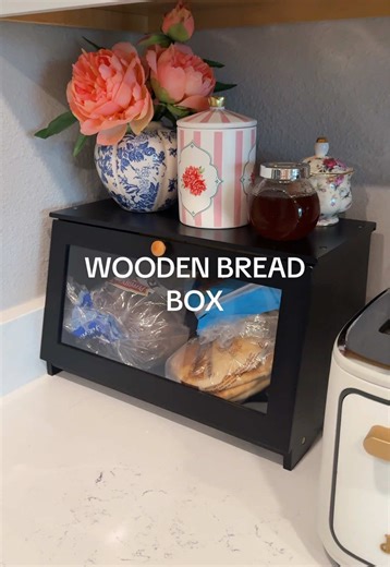 Wooden Bread Box for Kitchen Organization
