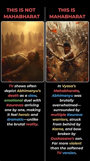 Abhimanyu’s Death: Reality vs Myth ⚔️😢 #mythology #shorts #ytshorts