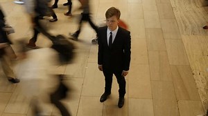 Man Standing Out Crowd People Walking Stock Footage Video (100% Royalty-free) 3504457203 | Shutterstock