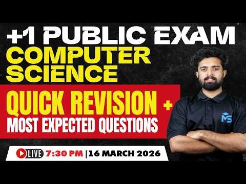 Plus One Public Exam 2026 | Computer Science Most Expected Questions | LIVE | MS SOLUTIONS