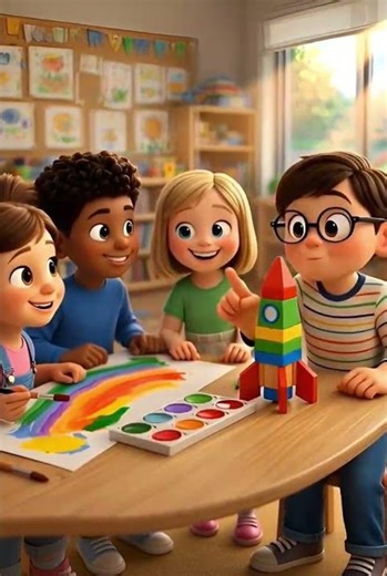 Rainbow Colors & Rocket Adventure! 🌈 | 3D Nursery Rhymes & Kids Learning Cartoon