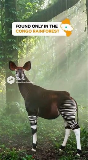 🦓 “Half Zebra, Half Giraffe? Meet the Okapi!”