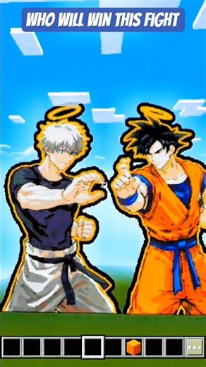 Goku Vs Gojo fight pixel art #minecraft #shorts