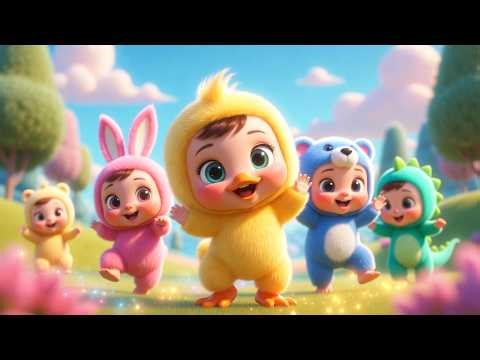 Dudi Dudi Dum | Dancing Babies in Animal Costumes | Kids Song 4K