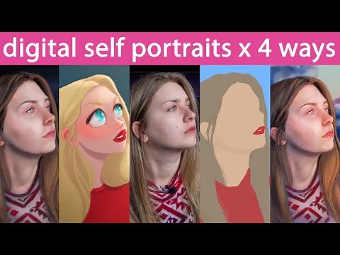 digital self portrait tutorial | SELF PORTRAIT digitally in 4 WAYS