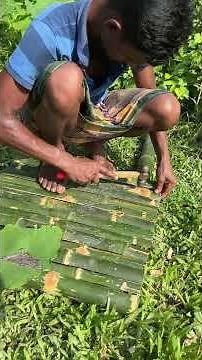 Making a Chair from Thick Bamboo in the Amazon Jungle | Start to Finish Full Process 😱🪑🌴