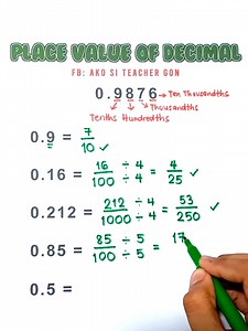 Place Value of DECIMAL‼️📝 #basicmath #mathematics #MathTutor #teachergon #math #mathreview #placevalue #decimals | Ako si Teacher Gon