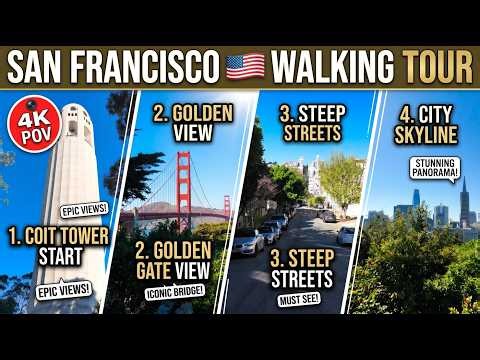 San Francisco Walking Tour 🇺🇸 | Coit Tower, Golden Gate Views & Pier 39 Walk | 2026 POV 4K