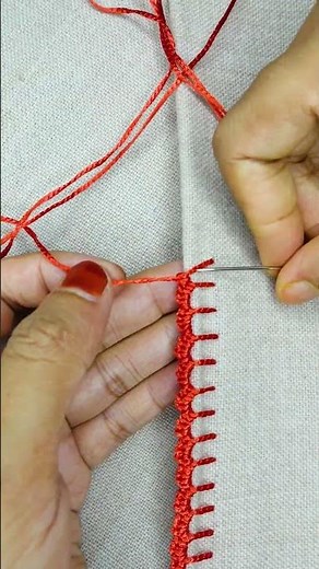 Creative hand embroidery border design | Elegant handmade lace design for all fabric edges