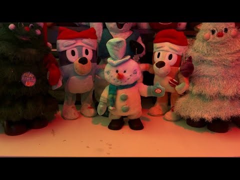 Dandee Animated Christmas 2006 Side Stepper Light Blue Snowman