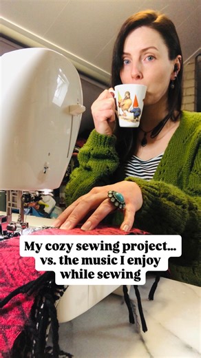 Me, some tea, a cozy sewing project and some good music… ❤️ Tags to ignore: #sew #sewingmeme #sewingfun #sewersofinstagram #sewersgonnasew #sewingtutorial #tipsandtricks #fabric #howtosew #sewingtips #upcycling #sustainable #duurzaam #sustainablefashion #sewingsupplies #thebohemiandream #recyclingideas #recycle #wastefreeplanet #rockforever | The Bohemian Dream