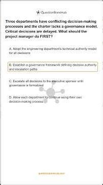 PMP Q134: Governance Framework Alignment | PMBOK 8 #PMP #Shorts