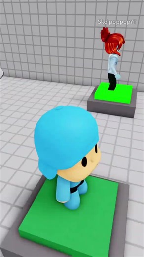 Pocoyo helps Bacon Family in Three Players Teamwork Obby #roblox #shorts