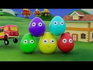 Shape Learning with Bus | Baby Bus Finds Shape Eggs ! Preschool Fun Video