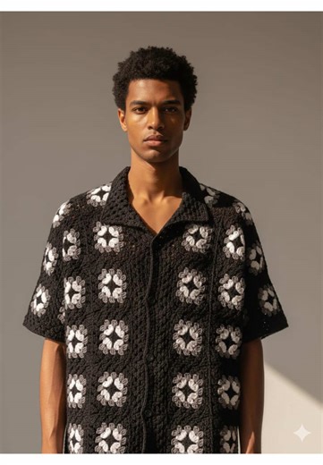 Granny Square Crochet Shirt Pattern Available Now