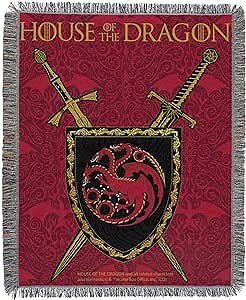 Northwest Game of Thrones - House of The Dragon Woven Tapestry Throw Blanket, 48" x 60", Remember Blood