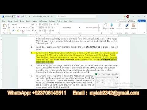 SAM End of Module Project 2 Excel 365 Module 08 | Donnelly Communications | NP_EX365_EOM8-2
