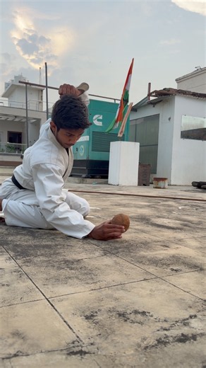 Perfect Technique: Breaking Coconuts Like a Pro Under Expert Coaching #KarateLife #CoconutBreaking