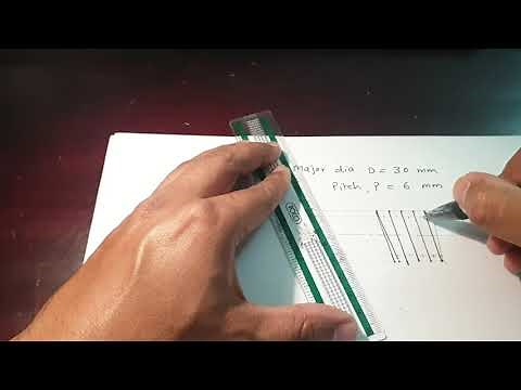 How to manually draw single start and double start threads.