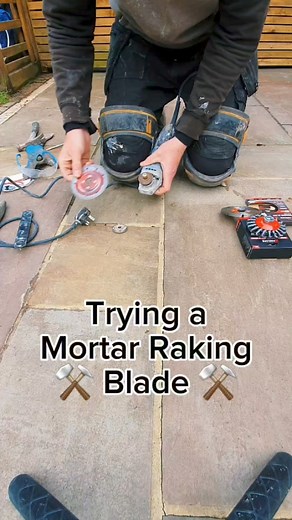 Trying a different method ⚒️🙌⚒️ Usually I'd use the Stihl Saw for grinding out but I thought I'd give the Raking Blade a go..... What I would say is to use this alone to grind out a full patio isn't great but after some thought it does pair well with the stihl saw to get into the tight areas, against walls etc.. I'd give it another 🙌 #patio #repointing #resin #landscape #landscaping #refurb #workinprogress #Resiply #blade #fypシ゚ | LNC Landscapes and Paving