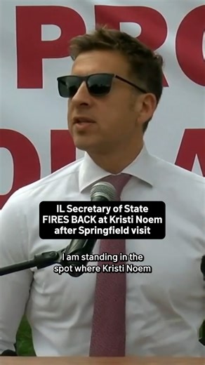 450K views · 10K reactions | Moments after Homeland Security Secretary Kristi Noem spoke in Springfield, Illinois Secretary of State Alexi Giannoulias fired back at her remarks, calling Noem "dangerously incompetent and cruel." #illinois #secretaryofstate #kristinoem #homelandsecurity #springfield #jbpritzker #alexigiannoulias | NBC Chicago | Facebook