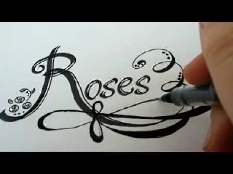 How To Draw ROSE Letters With Roses - How To Draw Roses Fancy Letters