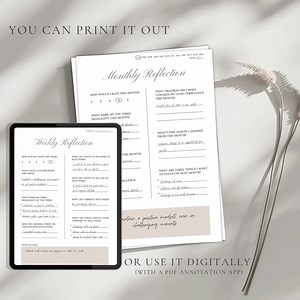 Printable Daily Reflection Journal | Weekly Reflection | Monthly Reflection | Journal Template | Self-reflection Journal | Instant Download - Etsy