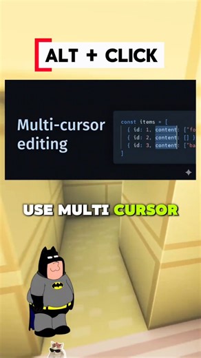 Peterexplaimsstewie on Instagram: "“One shortcut can turn minutes of boring edits into seconds ⚡💻 Most developers know VS Code… but very few use it to its full power 👀🧠 Multi-cursor editing = one action, many changes, fewer mistakes 🚀 Once you use it, you’ll wonder how you ever coded without it 😄 Save this — future you will thank you 🔖🔥” #VSCodeTips 💡 #DeveloperShortcuts ⌨️ #CodingProductivity ⚡ #SoftwareEngineering 💻 #TechReels 🎬 PeterAndStewie 😂"