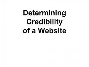 Determining the Credibility of a Website