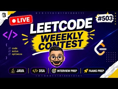 🔴 LIVE | LeetCode Weekly Contest 503 | LIVE Coding Session
