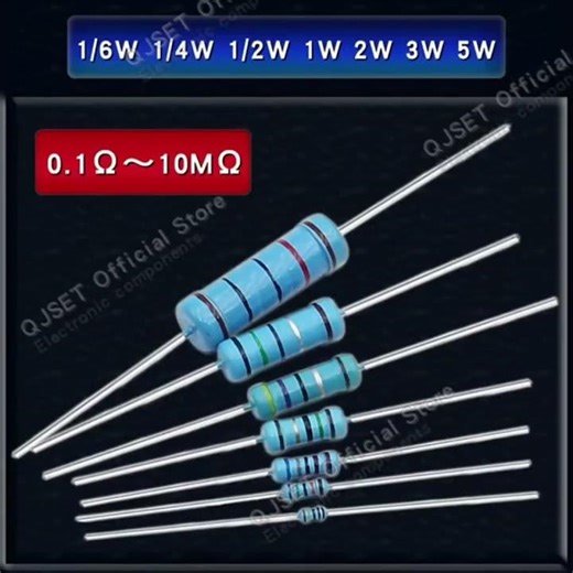 20pcs 1W Metal Film Resistors 1% 10 Ohm 47 100 200 220 470 510 Ohm 1