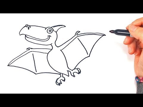 Cómo dibujar un Dinosaurio Volador paso a paso y fácil