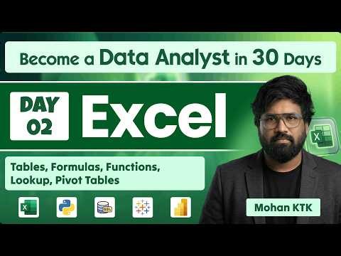 Day 2: Excel for Data Analyst | Become a Data Analyst in 30 Days by Mohan Sir