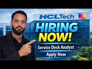 HCLTech New Hiring 2026 🔥 Service Desk Analyst | Apply Now | 🚨 Salary, Eligibility & Process |