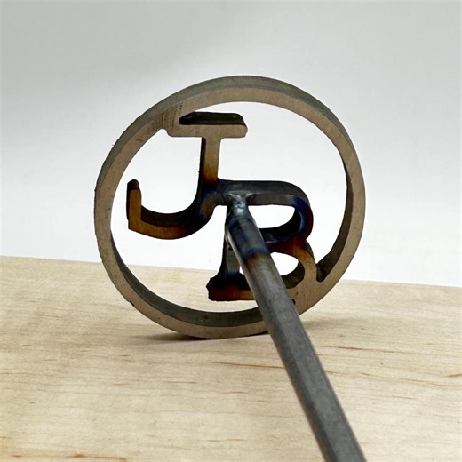 Wood Branding Iron With Circle Two Initials – Custom Steel Brander for Wood & Leather - Etsy