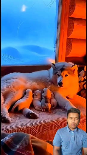 Akind Alaskan Malamute rescued da kitten from the snow after its mother collapsed