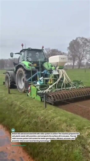 Seed Drill & Roller Combo Farming! #farming #tractor #agriculture #shorts #farmtech