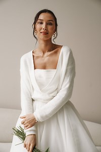 Wedding Cover Up: Knitted Evening Bridal Sweater for Modern bride. Designer Crop Wool Long Sleeve Dressy Bolero for Fall Wedding Reception - Etsy