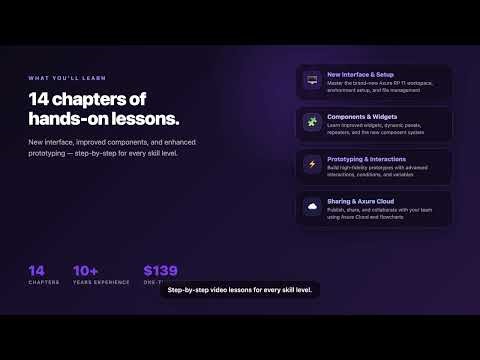 Axure RP 11 Core Skills Course — 14 Chapters, From Beginner to Pro | $139