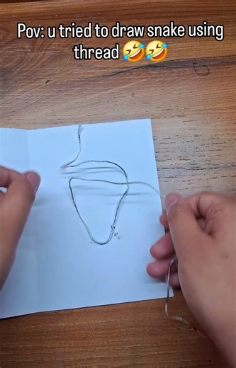 Draw snake using thread 🤣🤣 #diy #handmade #fun