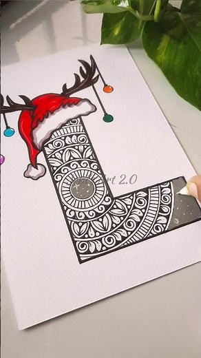 Alphabet L mandala art 🤶🏻🌲✨ #art #shortsvideo #xmas #christmas #mandala #drawing #chritmascraft