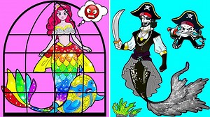 79K views · 2.5K reactions | Paper Dolls Dress Up - Rainbow Mermaid Rapunzel & Pirate Caribbean Dress - Fairy Tales Teenagers | LOR Paper Crafts | Facebook