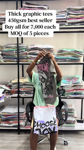 Thick Graphic Tees 450gsm – Buy All for ₦7,000 Each (MOQ 5)