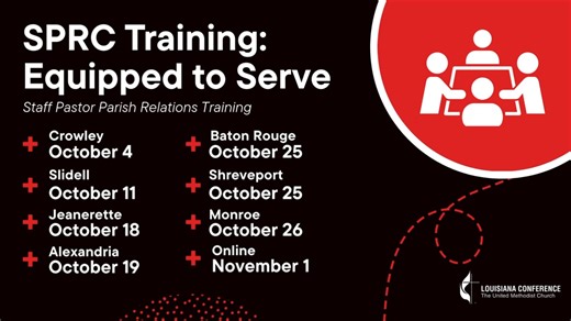 18 reactions | The role of the Staff-Parish Relations Committee (SPRC) is one of the most important in the life of a local church. To help leaders step into this work with clarity and confidence, the District Superintendents in Louisiana will be leading a series of workshops designed to guide SPRC members through their responsibilities and purpose. Find a location and time near you: La-umc.org/SPRCTraining | Louisiana Conference of The United Methodist Church | Facebook