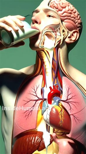 Milk Inside the Body 🥛🧠 | 3D Anatomical Journey of Nutrients & Effects