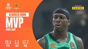 That man AGAIN 🔁 Kendirkc Nunn is the MVP for months of April and May 🏆 He's been CLUTCH in the toughest part of the season 😤 'MVP of the Month' I Panini America | EuroLeague