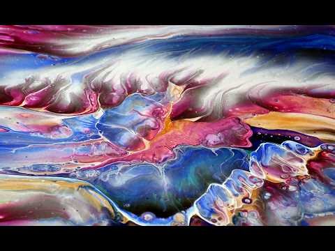 Cotton Candy Clouds ~ Beginners Acrylic Pouring Technique with PVA Glue and Acrylics