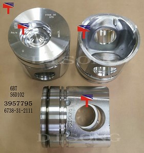 [Hot Item] Diesel Engine Piston 3957795 for Engine 6bt5.9 S6d102 Excavator PC200-6-7 R220-7 3928673 3957790 6735-31-2111 6738-31-2111