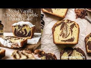 Moist Vanilla Chocolate Marble Pound Cake (Loaf)
